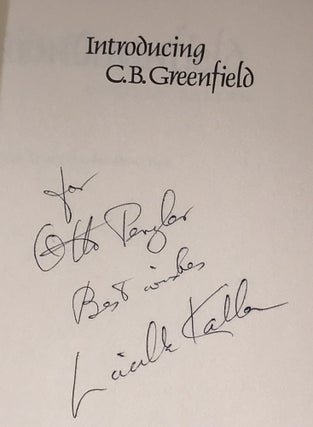 Introducing C.B. Greenfield (Association Copy from the Personal Collection of Otto Penzler)