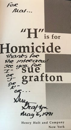 Item #004825 "H" is for Homicide. Sue Grafton