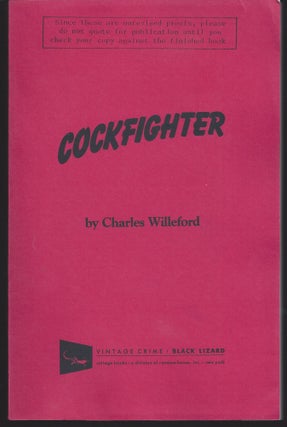 Item #005384 Cockfighter. Charles Willeford