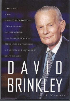 Item #010301 David Brinkley: A Memoir (Signed First Edition). David Brinkley