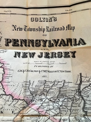 Colton's New Township Railroad Map of Pennsylvania and New Jersey
