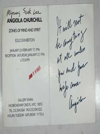 Zones of Mind and Spirit: New and Selected Works by Angiola Churchill (Signed Gallery Exhibition Guide)
