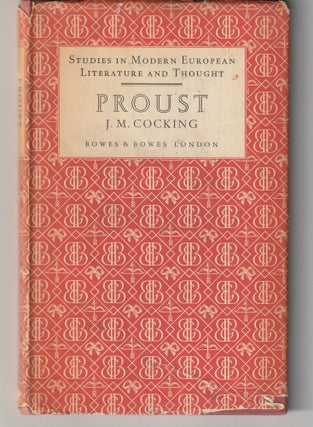 Item #011571 Proust (Studies in Modern European Literature and Thought). J. M. Cocking