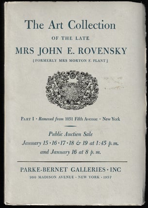 Item #012169 The Art Collection of the Late Mrs. John E. Rovensky; Part 1 - Removed from 1051...