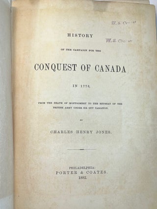 History of the Campaign for the Conquest of Canada in 1776