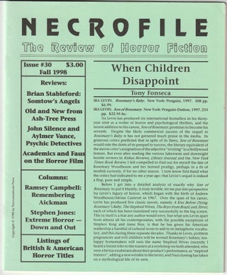 Item #012989 [Robert Aikman] Necrofile: The Review of Horror Fiction Issue #30, Fall 1998. J. T....
