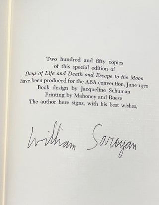 Days of Life and Death and Escape to the Moon (Signed Linited Edition)