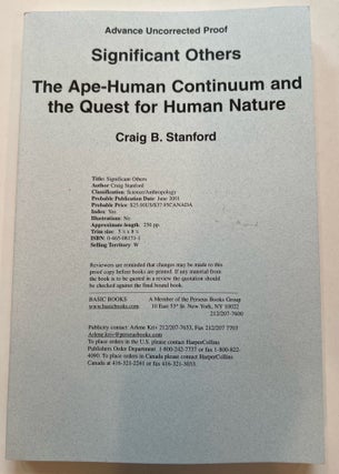 Item #013350 Significant Others: The Ape-Human Continuum And The Quest For Human Nature (Advanced...