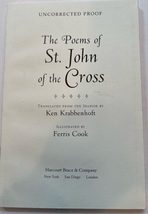 Item #013358 The Poems of St. John of the Cross: (Dual English/Spanish) (Uncorrected Proof)....