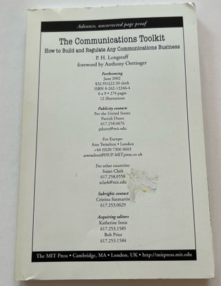 Item #013457 The Communications Toolkit: How to Build and Regulate Any Communications Business...