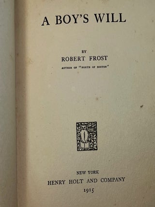 A Boy's Will (Signed First Edition)