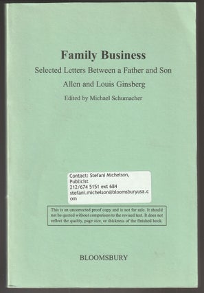 Item #014464 Family Business: Selected Letters Between a Father and Son, Allen Ginsberg and Louis...