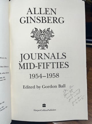 Allen Ginsberg: Journals Mid-Fifties 1954-1958 (Signed Presentation Copy and TLS)