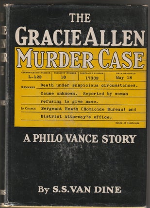 Item #014870 The Gracie Allen Murder Case. S. S. Van Dine