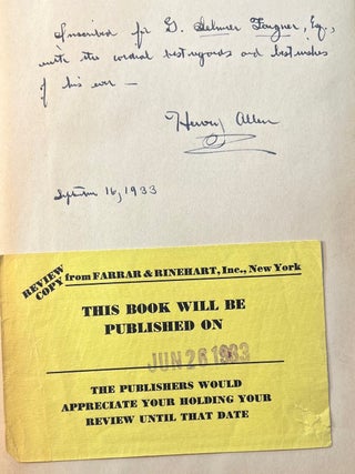 Anthony Adverse (Inscribed Association and Review Copy)