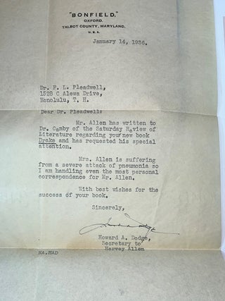 Anthony Adverse (Inscribed Association and Review Copy)