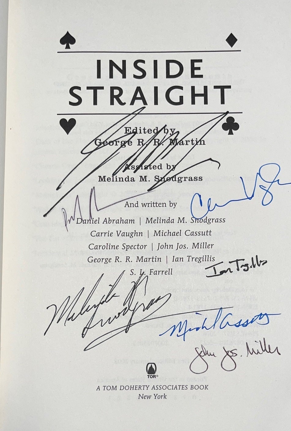 George R R. Martin Signed Inside Straight Signed First Edition | George R. R Martin | 1st Edition