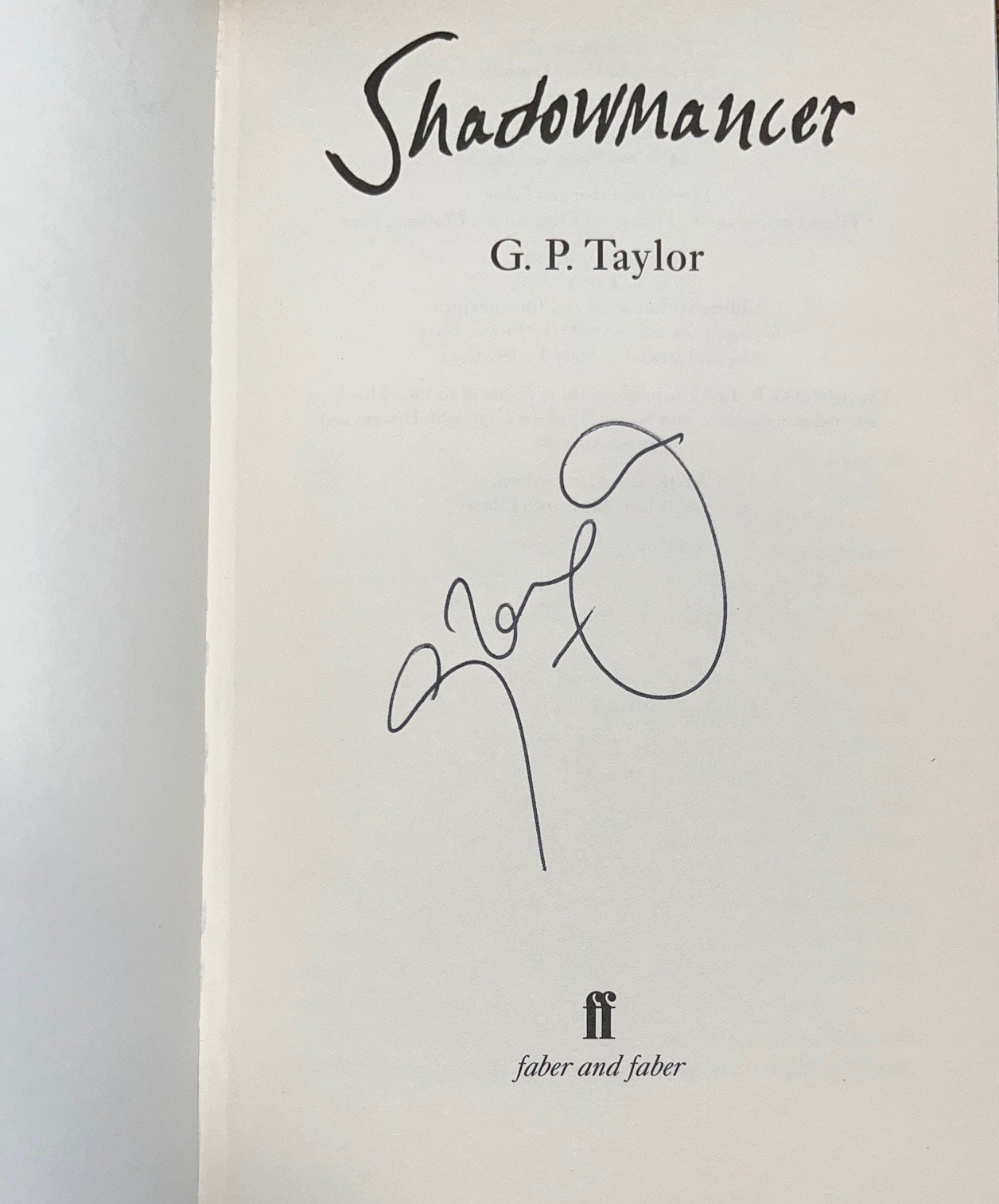 Shadowmancer Signed First Edition | G. P Taylor | 1st Edition