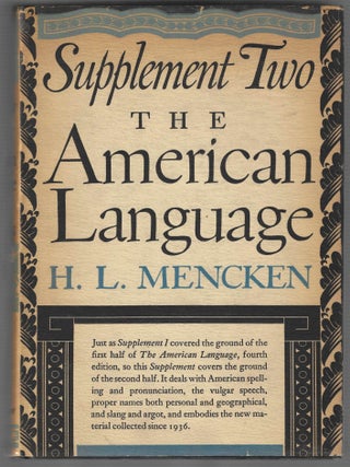 Item #015935 The American Language - Supplement Two. H. L Mencken