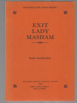 Item #016107 Exit Lady Masham (Uncorrected Advance Proofs). Louis Auchincloss