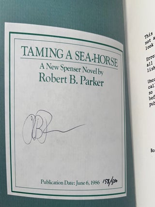 Taming a Sea-Horse (Signed Advnace Uncorrected Proof)