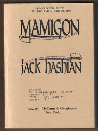 Item #016216 Mamigon (Advance Uncorrected Proof). Jack Hashian