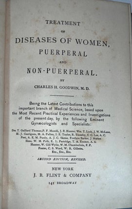 Treatment of Diseases of Women: Puerperal and Non-Puerperal