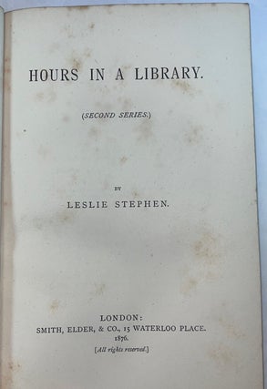 Hours in a Library (Second Series)