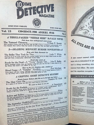 Dime Detective Magazine August, 1936; Vol. 22, #1